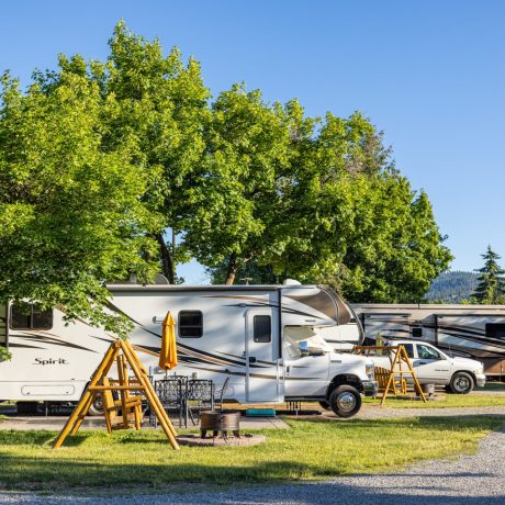 Beautiful view of the RV sites at Spokane KOA Journey